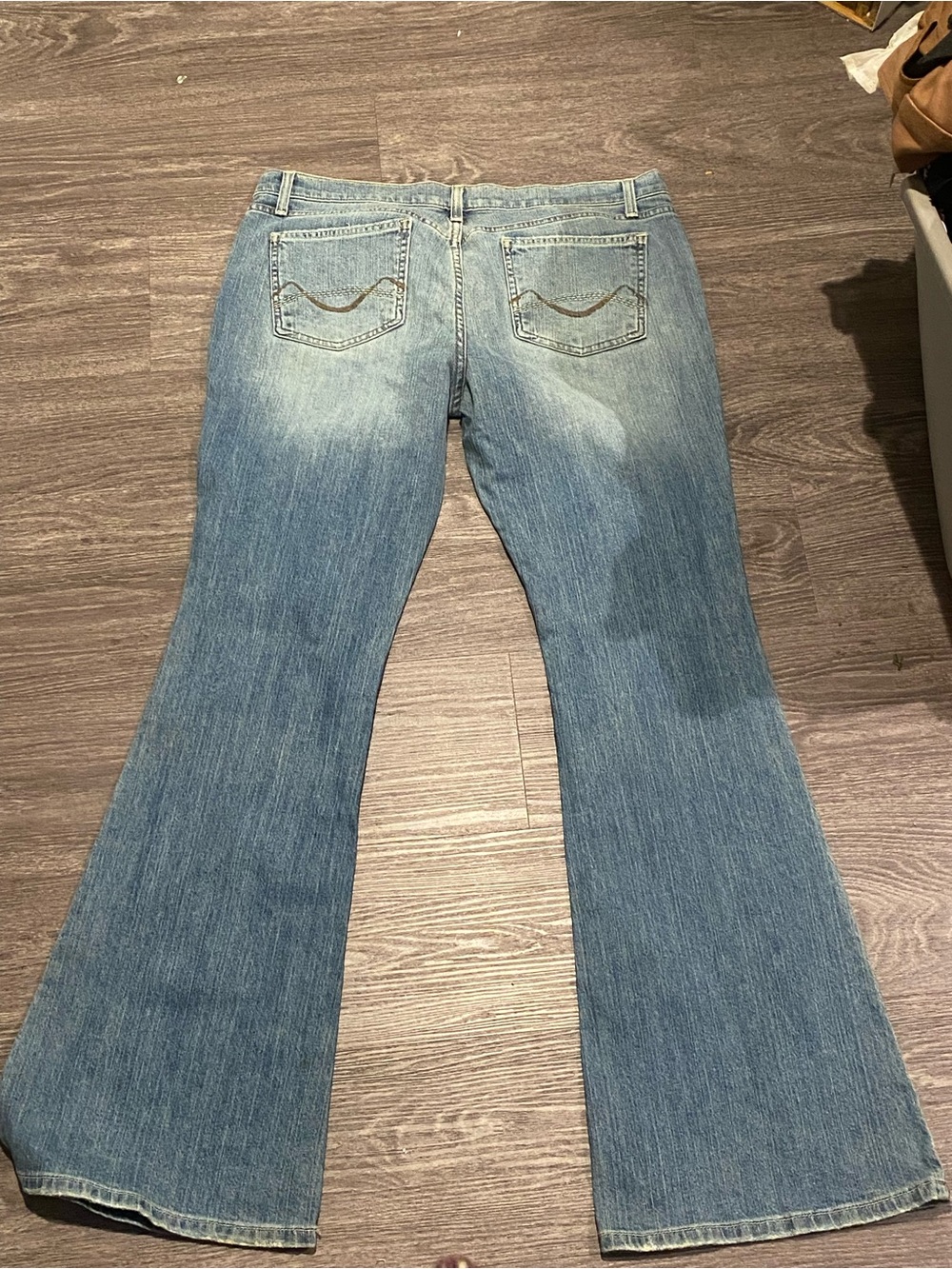 Mossimo Denim Flare Jeans Y2K Light Wash Stretch Low Rise Size 15 - Picture 5 of 7